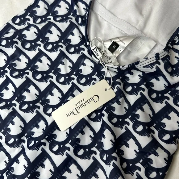 Signature One-Piece Swimsuit Navy and white monogram size XL - Picture 8 of 11